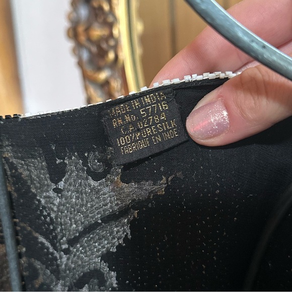 Vintage sequin, 100% silk “poncho” top, medium - Picture 9 of 11